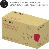 Унитаз-компакт напольный AM.PM Spirit V2.0 C708600WH FlashClean тонкая крышка с микролифтом