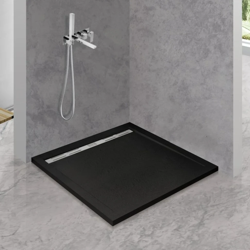 Поддон для душа Cezares TRAY-AS-A-90-30-NERO 90x90, с сифоном, черный матовый