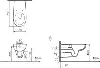 Унитаз подвесной VitrA Conforma 5810B003-6234 безободковый, для людей с ограниченными возможностями