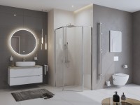 Душевой уголок BelBagno Uno 195 PH 1 100/80  C Cr стекло прозрачное