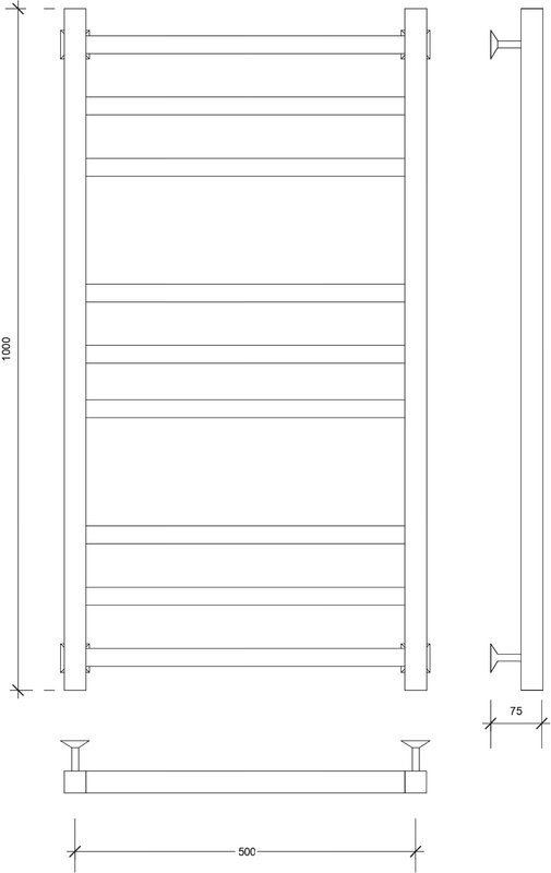 Полотенцесушитель водяной Secado Корато 3 100х50 100x55 см, хром, лесенка