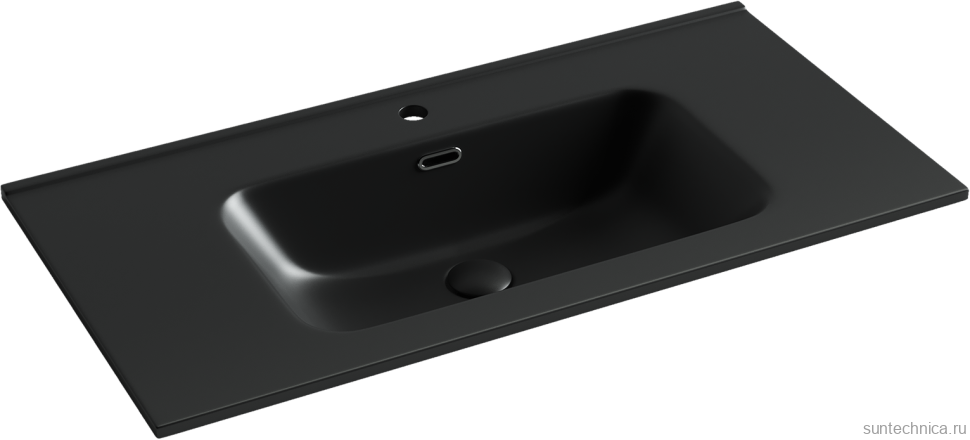 Тумба с раковиной Sancos Urban 90 дуб чарльстон, черная раковина CN7002MB
