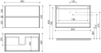 Тумба с раковиной Sancos Urban 90 дуб чарльстон, черная раковина CN7002MB