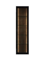 Шкаф-пенал для ванной Jorno Notte 35 подвесной, с подсветкой, антрацит