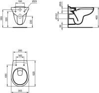Унитаз подвесной Ideal Standard Tirso R034301 безободковый, с микролифтом