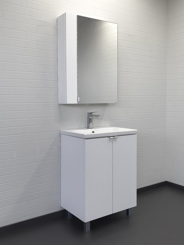 Тумба с раковиной Comforty Лима 60Н напольная, матовая белая