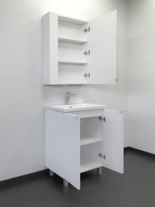 Тумба с раковиной Comforty Лима 60Н напольная, матовая белая