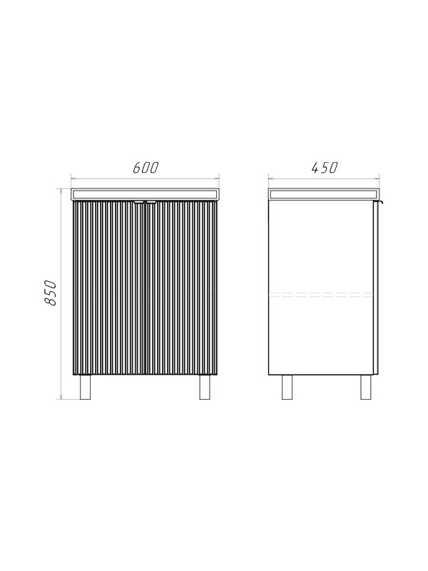 Тумба с раковиной Comforty Лима 60Н напольная, матовая белая