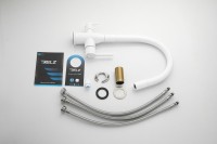 Смеситель для кухни BELZ B814 B76814-8 с гибким изливом, белый