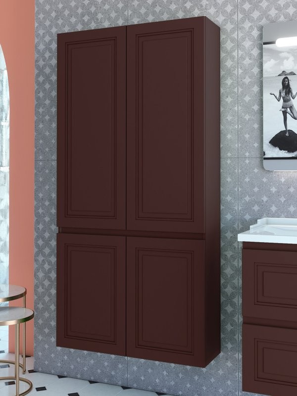 Шкаф-пенал для ванной Caprigo Wales Смальти 80 шоколад