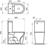 Унитаз-компакт напольный BelBagno Sfera-r BB2141CPR безободковый, крышка BB865SC с микролифтом, бачок BB2141T