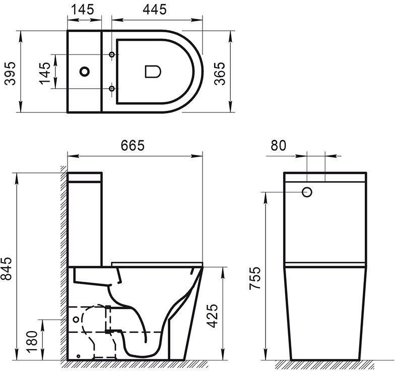 Унитаз-компакт напольный BelBagno Sfera-r BB2141CPR безободковый, крышка BB865SC с микролифтом, бачок BB2141T