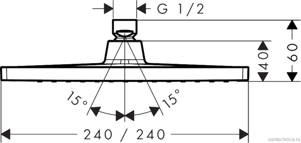 Верхний душ Hansgrohe Crometta E 240 1jet 26726000