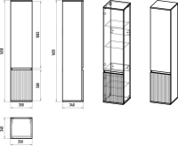 Шкаф пенал для ванной Brevita Enfida ENF-05035-0801R универсальный, правый, зеленый