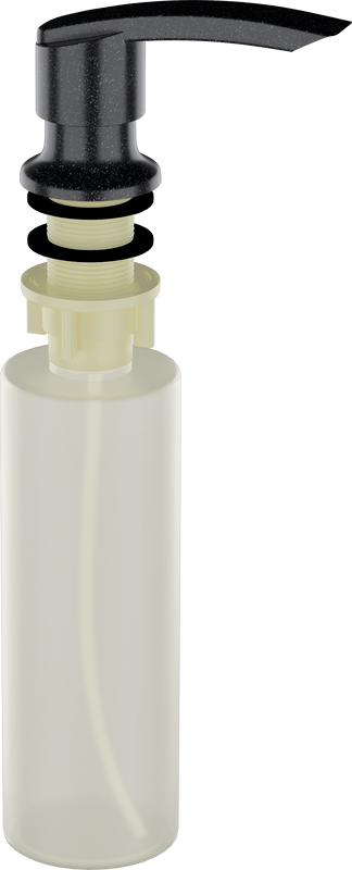 Мойка кухонная Ulgran U-404 308 черная + дозатор U-02 черный