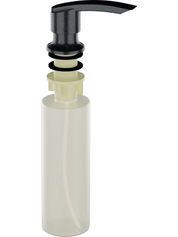 Мойка кухонная Ulgran U-404 308 черная + дозатор U-02 черный