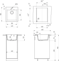 Мойка кухонная Ulgran U-404 308 черная + дозатор U-02 черный Мойка кухонная Ulgran U-404 308 черная + дозатор U-02 черный