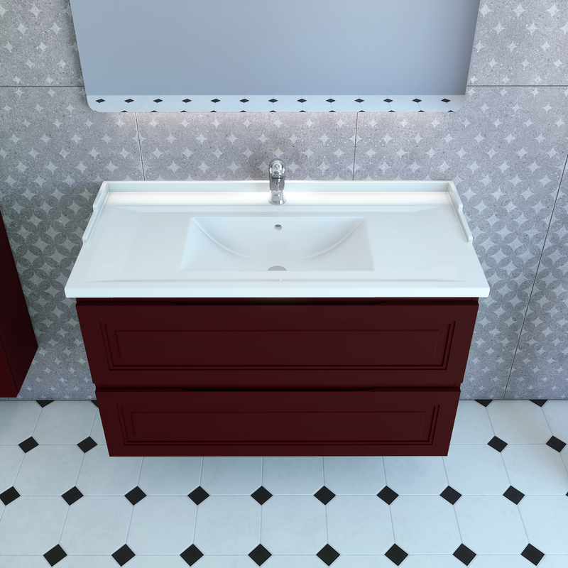 Тумба с раковиной Caprigo Wales Смальти 100 бордовая