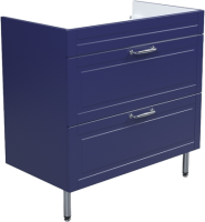 Тумба с раковиной IDDIS Oxford 80 напольная, синяя, раковина 0138000i28