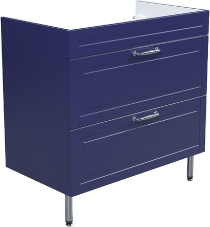 Тумба с раковиной IDDIS Oxford 80 напольная, синяя, раковина 0138000i28