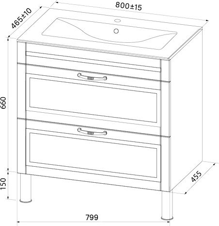Тумба с раковиной IDDIS Oxford 80 напольная, синяя, раковина 0138000i28