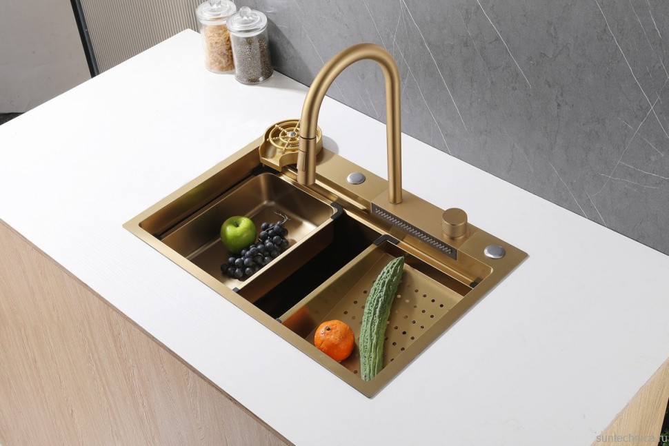 Мойка кухонная Abber Wasser Kreis AF2194G золото матовое