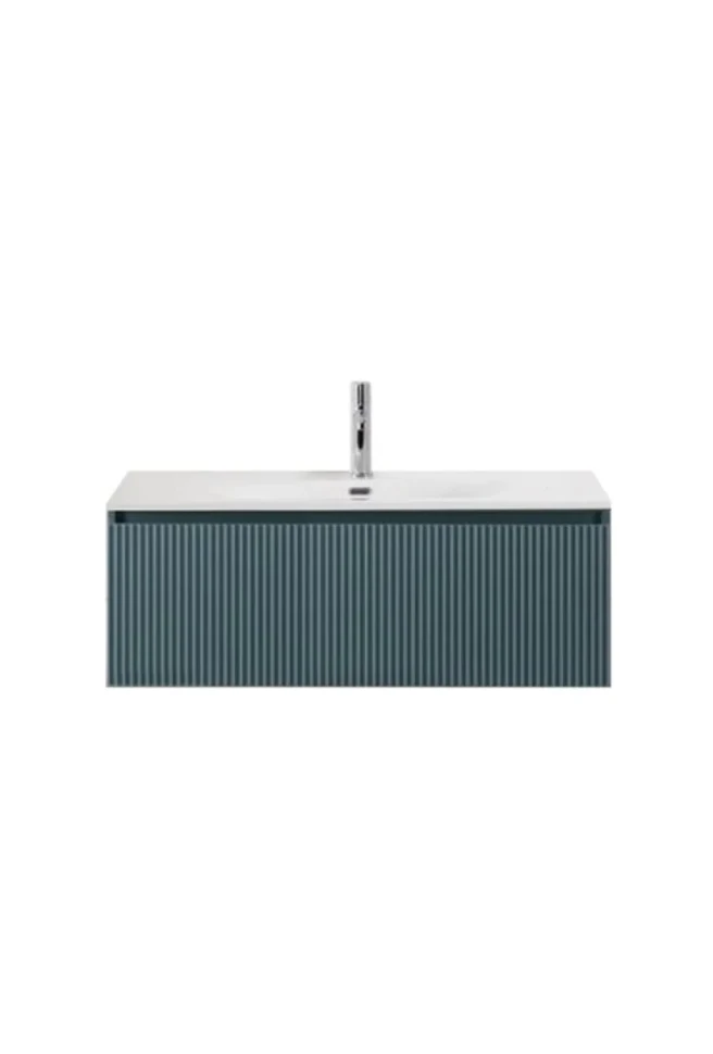 Тумба с раковиной BelBagno Uno 100 подвесная, 1 ящик, матовая голубая