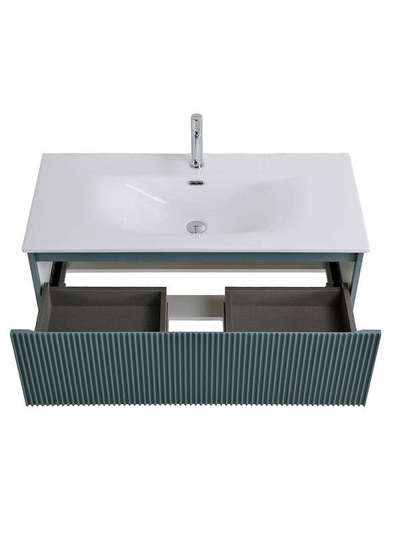 Тумба с раковиной BelBagno Uno 100 подвесная, 1 ящик, матовая голубая