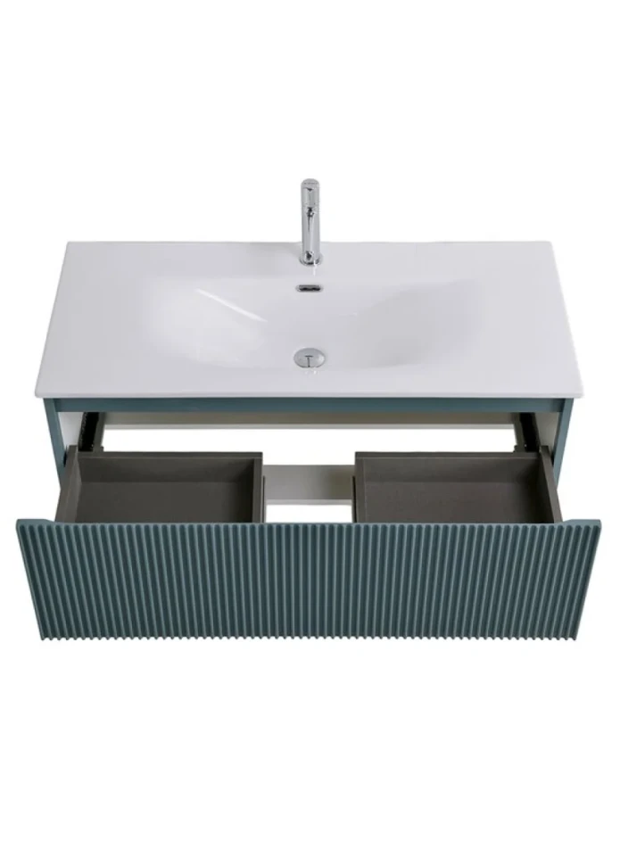 Тумба с раковиной BelBagno Uno 100 подвесная, 1 ящик, матовая голубая