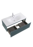 Тумба с раковиной BelBagno Uno 100 подвесная, 1 ящик, матовая голубая