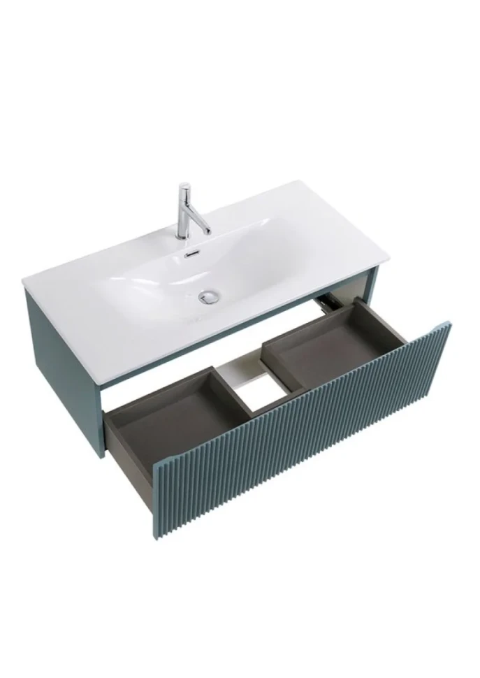 Тумба с раковиной BelBagno Uno 100 подвесная, 1 ящик, матовая голубая