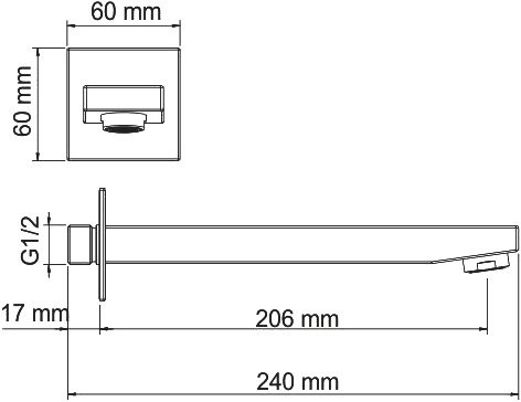 Излив Wasserkraft A091 для ванны