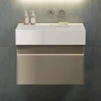 Тумба с раковиной KERAMA MARAZZI Logica 70 подвесная, песчаная, без отверстий под смеситель