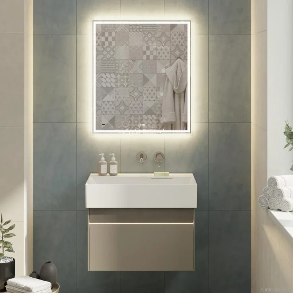 Тумба с раковиной KERAMA MARAZZI Logica 70 подвесная, песчаная, без отверстий под смеситель
