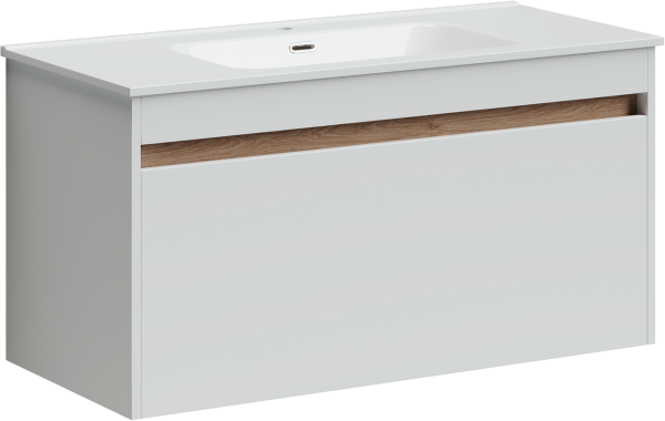 Тумба под раковину Sancos Smart 99 см белый глянец