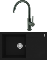 Комплект Мойка Lemark Imandra 840 9910031 антрацит + Смеситель Comfort LM3073PAN антрацит