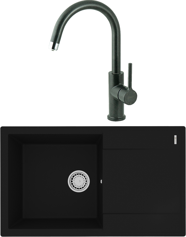 Комплект Мойка Lemark Imandra 840 9910031 антрацит + Смеситель Comfort LM3073PAN антрацит