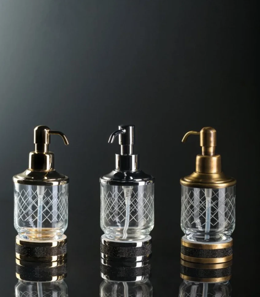 Дозатор Boheme Royal Cristal Black Gold настольный