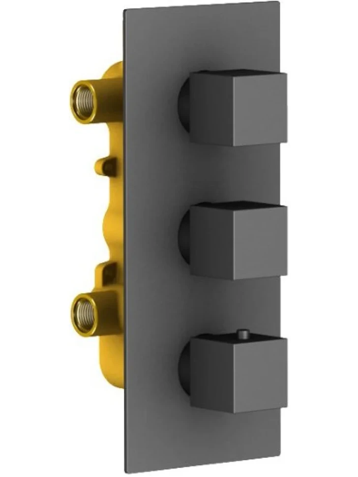 Душевой комплект Timo Tetra-Thermo SX-0199/03SM черный, С ВНУТРЕННЕЙ ЧАСТЬЮ