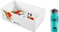 Комплект Мойка Omoikiri Mikura 76-Tokyo white + Измельчитель Nagare slim 1250-AZ azur blue Комплект Мойка Omoikiri Mikura 76-Tokyo white + Измельчитель Nagare slim 1250-AZ azur blue