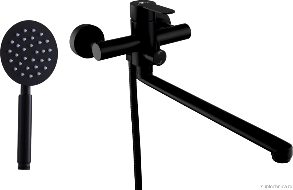 Смеситель с длинным изливом для ванны Fashun A52201-7 черный