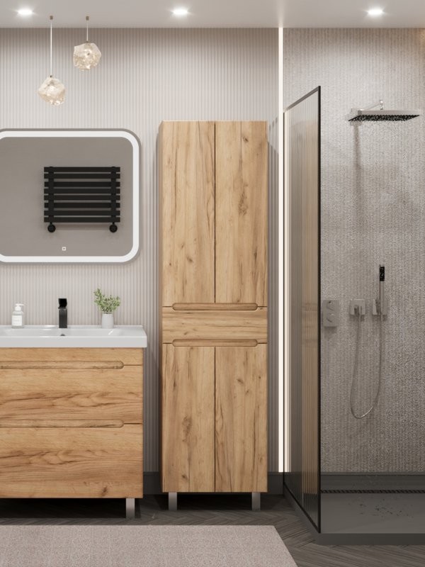 Шкаф-пенал для ванной SanStar Diva 50 Gold Kraft