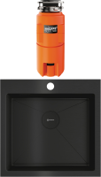Комплект Мойка Omoikiri Akisame 51-GB графит + Измельчитель Nagare slim 500