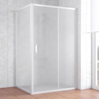 Душевой уголок Vegas Glass ZP+ZPV 110*100 01 10 профиль белый, стекло сатин