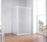 Душевой уголок Vegas Glass ZP+ZPV 110*100 01 10 профиль белый, стекло сатин