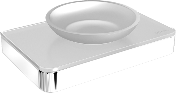 Мыльница Lemark Glass line 9741037 хром, белый