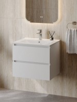 Тумба с раковиной Teymi Laina 60 матовая белая Тумба с раковиной Teymi Laina 60 матовая белая