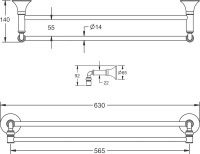 Полотенцедержатель Rose RG1227 хром