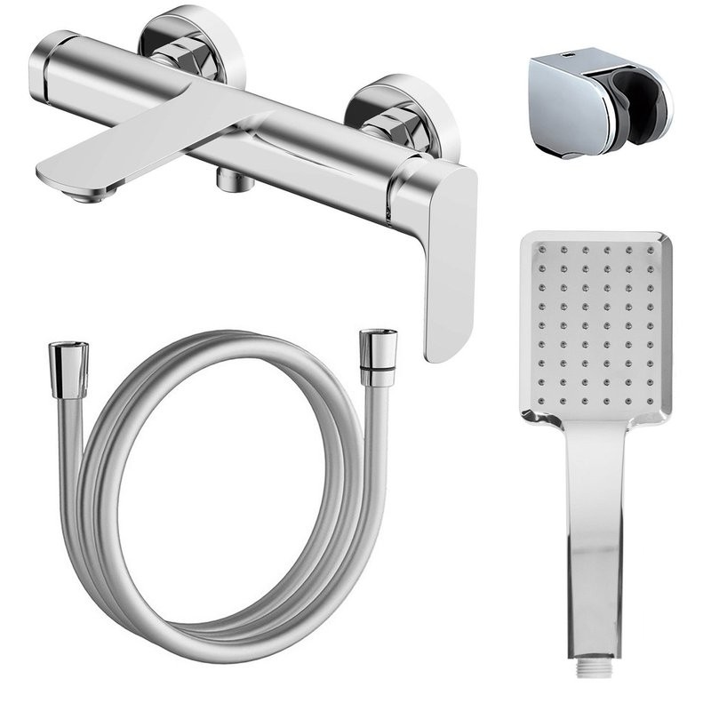 Смеситель для ванны и душа Azario ASHER с ручным душем, хром (AZ-VNN238311C)