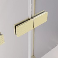 Душевая дверь в нишу Veconi Premium Alassio G 120x200, профиль брашированное золото, стекло прозрачное